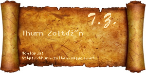 Thurn Zoltán névjegykártya